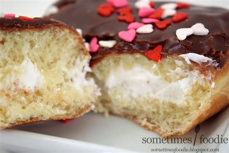 Sometimes Foodie Creme And Cookie Dough Filled Heart Shaped Doughnuts