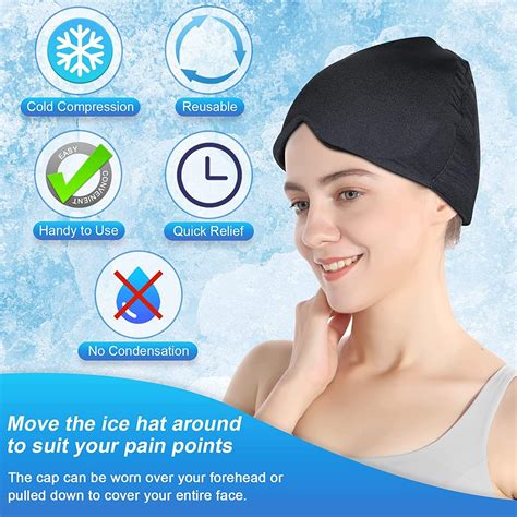 Comfitech Migraine Ice Head Wrap Headache Relief Hat For Migraine Cap