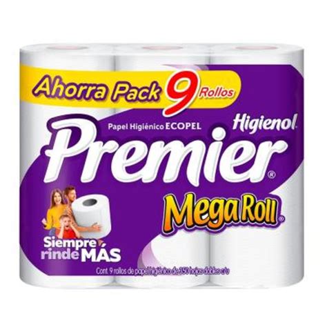 Papel Higiénico Premier Mega Roll 9 Pzas De 350 Hojas Dobles Cu Walmart