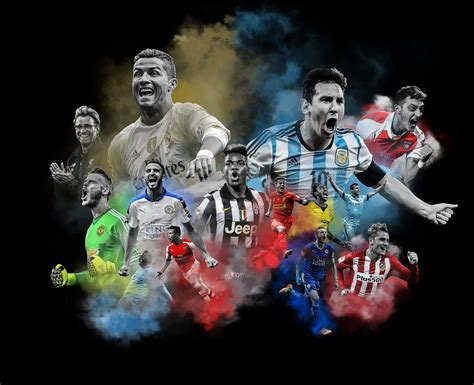 Download Soccer Players In Smoke On A Black Background