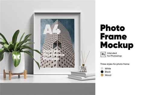 Photo Frame Mockup On Yellow Images Creative Store