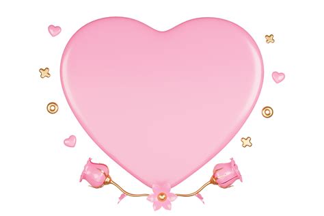 Free d Rendern süß Rosa Valentinstag Tag Hintergrund mit Liebe und Herz PNG with