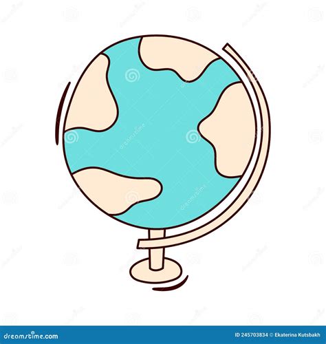 Vector Doodle Illustration Of Hand Drawn Globe Isolated On White Stock