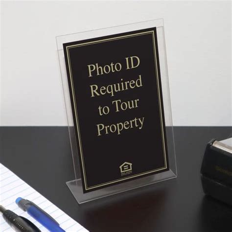 ID Required To Tour Clear Acrylic Tabletop Sign Great American Property