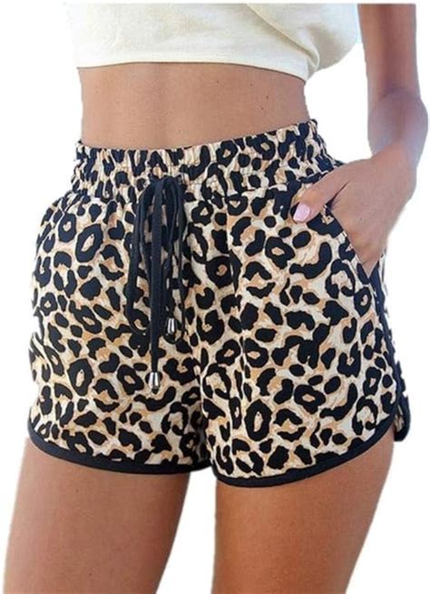 Hsy Sexy Léopard Shorts Dété De Mode Dames Femmes Imprimé Shorts Sport Pantalon Court Plage