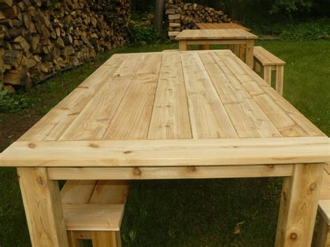Using cedar, this outdoor table will age beautifully. Outdoor Cedar Tables