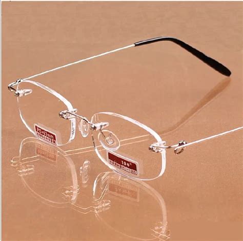 Buy Lightweight Rimless Reading Glasses Titanium Alloy Frame Men Women Brand