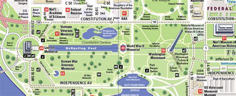 Map Of Washington Dc Monuments And Memorials
