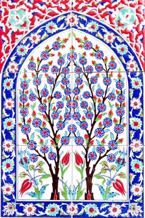 Turkish Artistic Wall Tile At The Fatih Mosque Stock Image Image Of