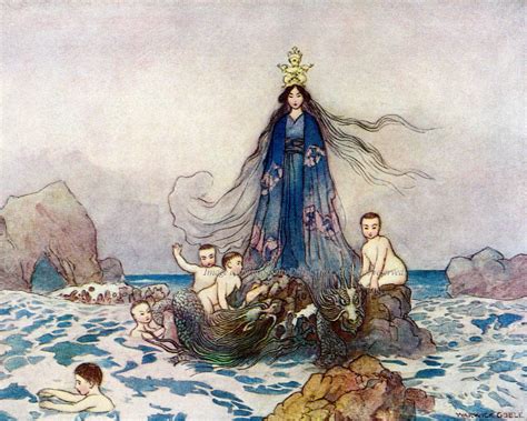 Goddess Card Japanese Goddess Of Sea And Song Woman W Sea Etsy