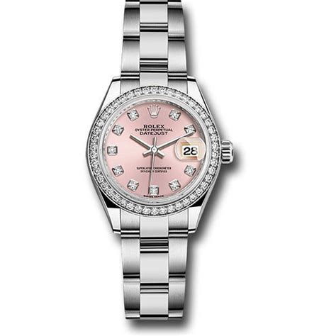 Rolex Lady Datejust Automatic Pink Diamond Dial Ladies Oyster Watch