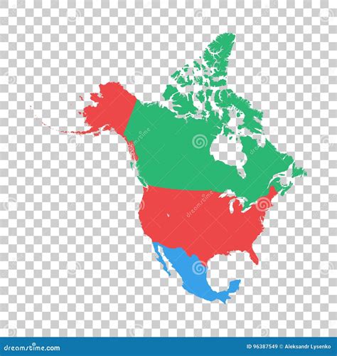 North America Vector Map Stock Vector Illustration Of Canada 96387549