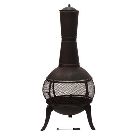 The 30 outdoor round wood burning fire pit with concrete baseweighs 44.2 lbs. 122cm Cast Iron Fire Pit Chiminea Chimney Fireplace Heater ...