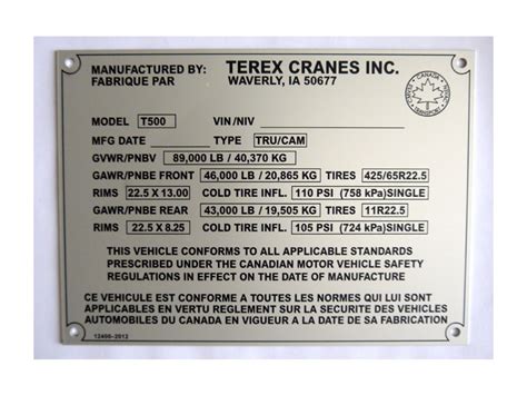 Rating And Specification Plates Custom Data Plates And Labels