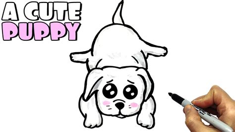 How To Draw A Puppy Very Easy Drawing Tutorial A Cute Little Puppy
