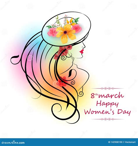 Happy International Women S Day 8th March Greetings Background Stock