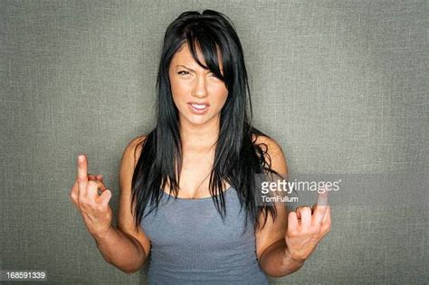 Middle Finger And Woman Stockfotos En Beelden Getty Images