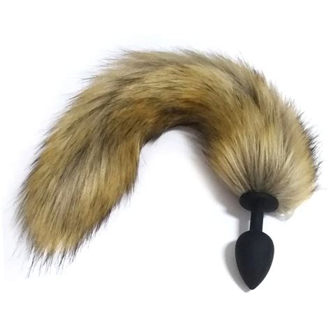Sex Products Black Color Fox Tail Silicone Anal Plug Tail Butt Plug Adult Toys Anal Sex Toys For
