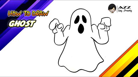 How To Draw A Ghost Step By Step Youtube