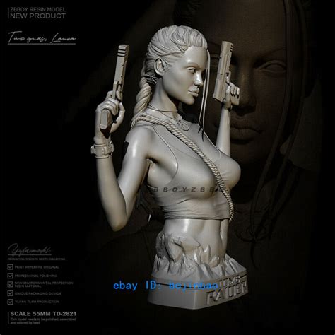 H55mm Lara Croft Bust Unpainted Model Kits Unassembled Yufan Ebay