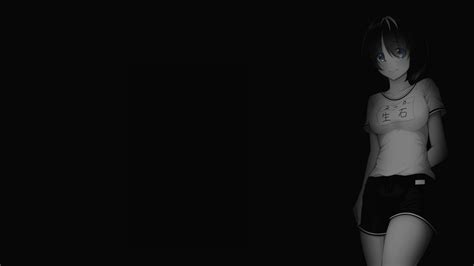 デスクトップ壁紙 選択着色 黒い背景 暗い背景 単純な背景 アニメの女の子 1920x1080 Bettywnieves