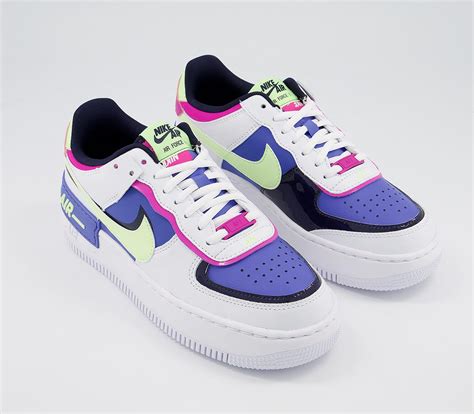 Chunky foam sole with signature air cushioning. Nike Air Force 1 Shadow White Barely Volt Sapphire Fire ...