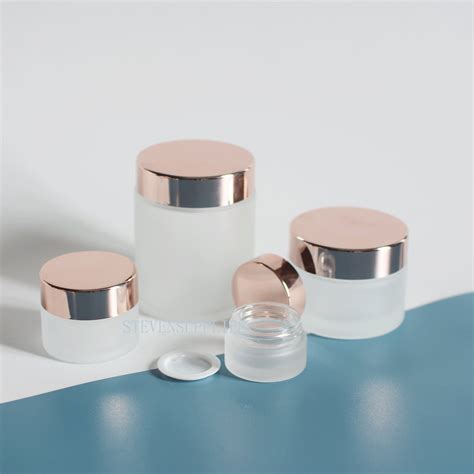 Frosted Glass Cream Jars Cosmetic Cream Container Rose Gold Etsy