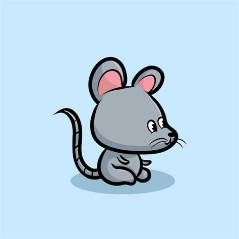Ratón Mascota De Dibujos Animados Divertido Vector Sonrisa Felicidad