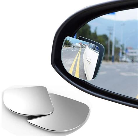 Car Rearview Mirror With 2 Pieces Car Blind Spot Mirror Wide Angle Convex Blind Spot Round Stick