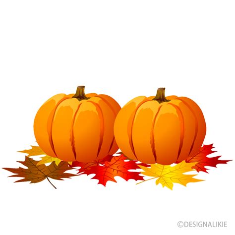 Pumpkins And Autumn Leaves Clip Art Free Png Image｜illustoon