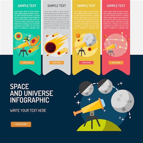 Free Vector Space Infographic Template