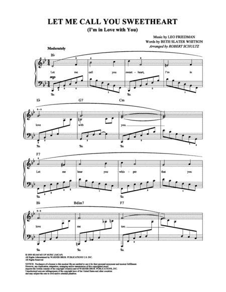 Let Me Call You Sweetheart By Leo Friedman Digital Sheet Music For Download And Print Ax00 Ps