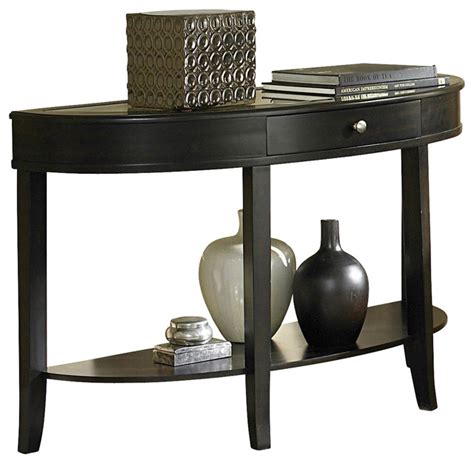 Homelegance Brooks By Half Moon Mirrored Sofa Table In