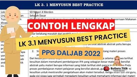 Contoh LK 3 1 Menyusun Best Practices PPG Daljab 2022 YouTube