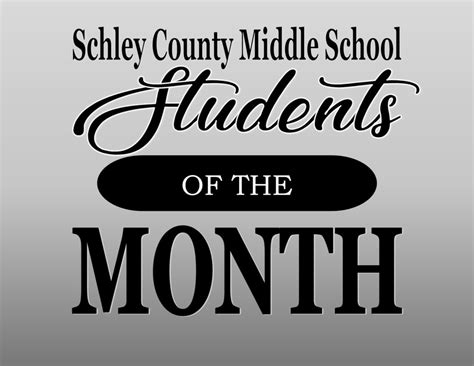Middle School January Students Of The Month Middle High School