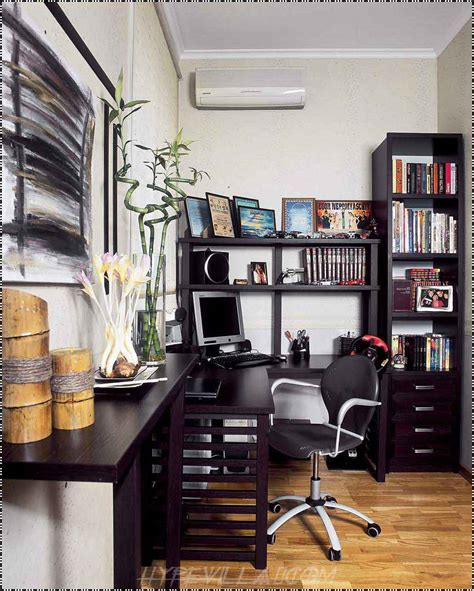 Modern Study Room Interior Design With Black Furniture