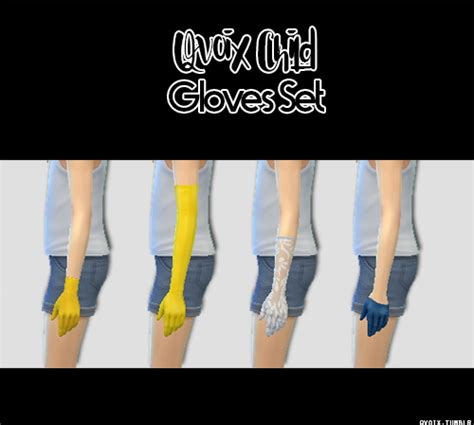 Child Gloves Set At Qvoix Escaping Reality Sims 4 Updates