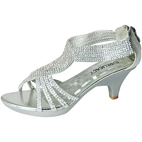 Delicacy Delicacy Womens Strappy Rhinestone Dress Sandal Low Heel Shoes