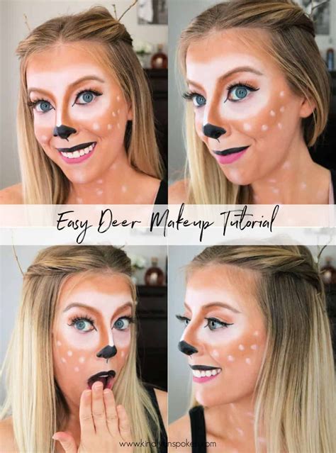 Easy Deer Makeup Halloween Tutorial Deer Makeup Halloween Makeup Diy