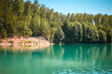 Emerald Green Lake Color In Forest Stock Image Image Of Gallery