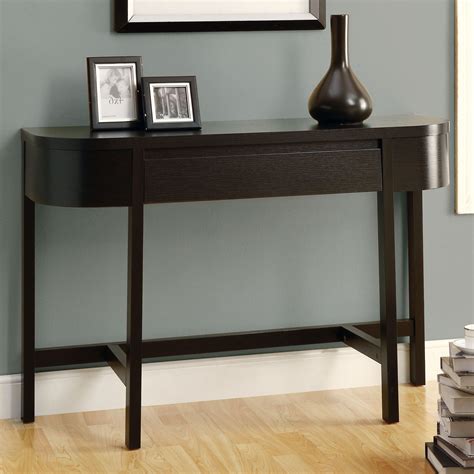 This console table features a half circle design with round and curved legs. Slim Console Tables That Will Add the Sophistication of Your Living Room Ideas - HomesFeed