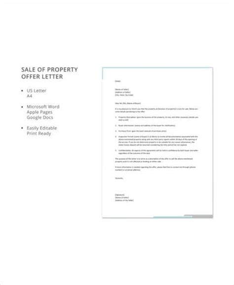 Property Offer Letter Templates 12 Free Word Pdf Format Download