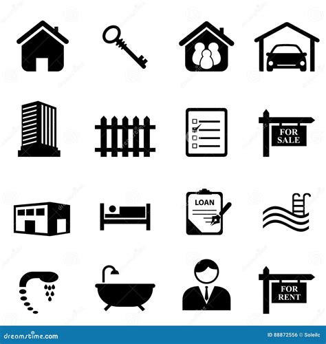 Real Estate Icons Stock Vector Illustration Of Symbol 88872556