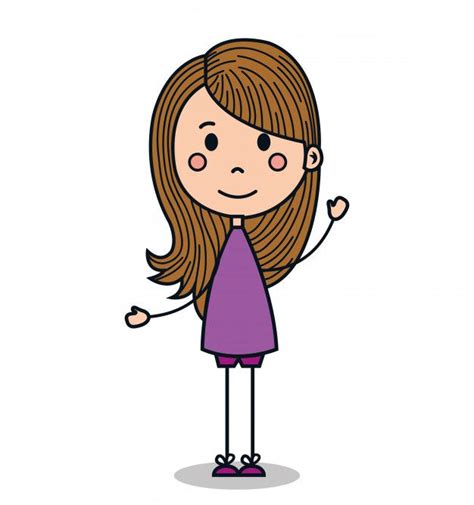 Niña linda dibujo diseño de ilustración vectorial Vector Premium Free