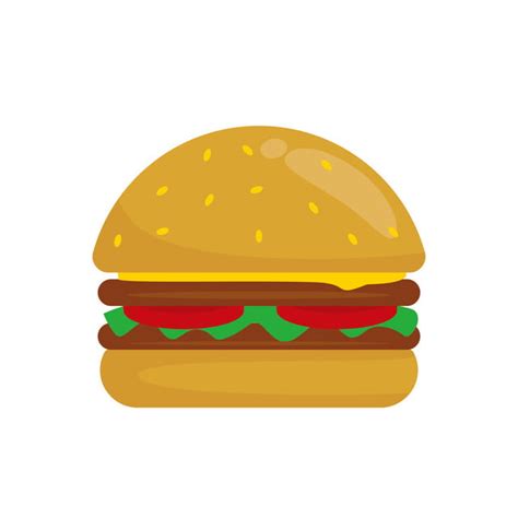 Burger Vector Illustration Isolated On White Background Hamburger Clip