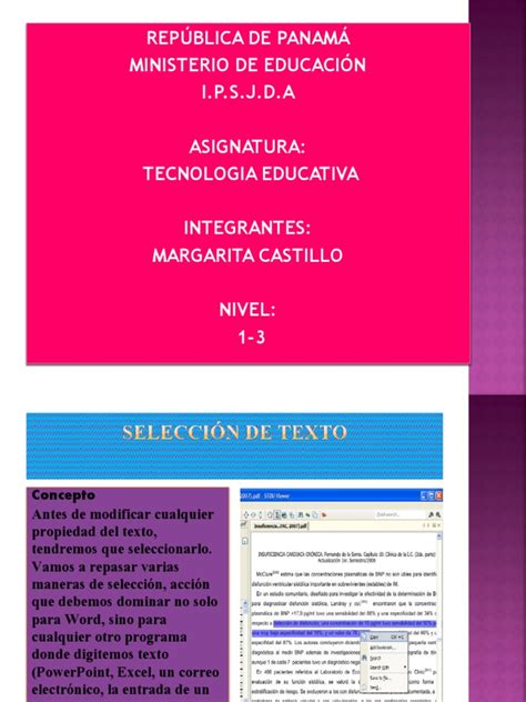 Ministerio de educación (dirección regional panamá centro). República De Panamá Ministerio De Educación I.P.S.J.D.A Asignatura: Tecnologia Educativa ...