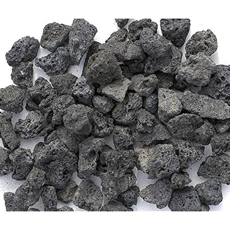 Black Lava Rocks For Fire Pit 1 Cu Ft 35 To 40 Pounds Naturally