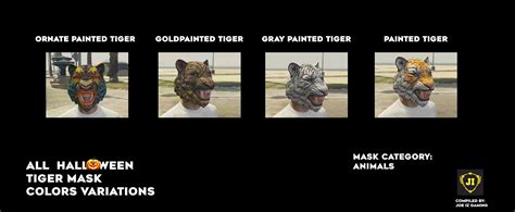 Joe Iz Gaming Blog All Halloween Tiger Masks Colors Variations In Gta