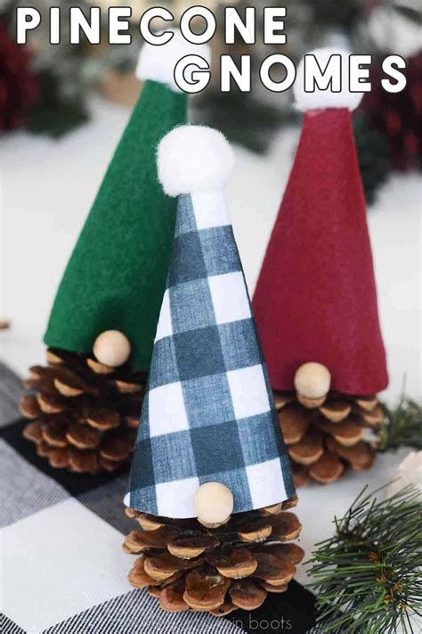 Easy Pinecone Gnomes For Christmas Decor