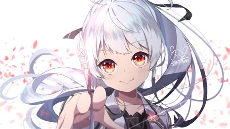 Beautiful Anime Girl White Hair Face Portrait Wallpapers From Uaha
